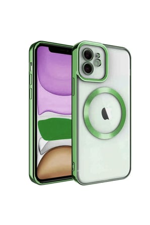 Newface Apple iPhone 11 Kılıf Kross Magneticsafe Kapak - Koyu Yeşil