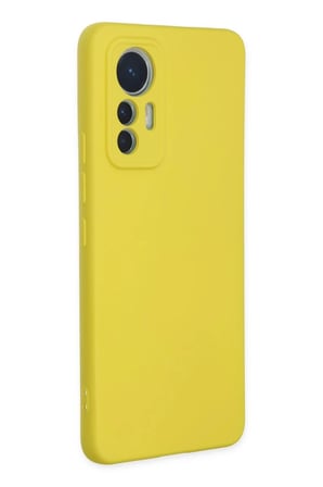 Newface Xiaomi Mi 12 Lite Kılıf Nano içi Kadife Silikon - Sarı