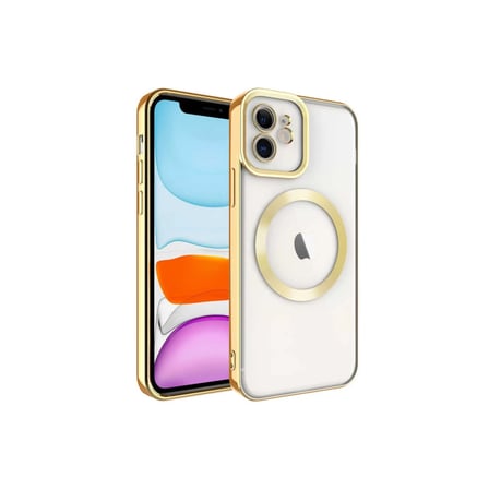Newface Apple iPhone 12 Kılıf Kross Magneticsafe Kapak - Gold