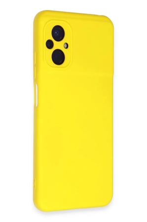 Newface Xiaomi Poco M5 Kılıf Nano içi Kadife Silikon - Sarı