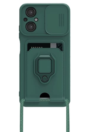 Newface Xiaomi Poco M5 Kılıf Zuma Kartvizitli Yüzüklü Silikon - Yeşil