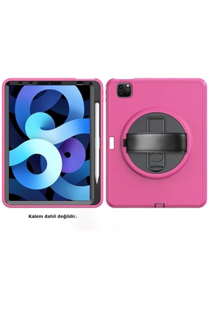 Newface Apple iPad Pro 11 (2018) Kılıf Hand Strap Tablet Kılıfı - Pembe