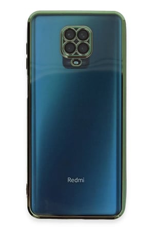 Newface Xiaomi Redmi Note 9 Pro Kılıf Razer Lensli Silikon - Yeşil