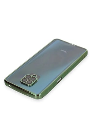 Newface Xiaomi Redmi Note 9 Pro Kılıf Razer Lensli Silikon - Yeşil