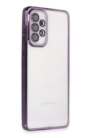 Newface Samsung Galaxy A73 5G Kılıf Razer Lensli Silikon - Mor