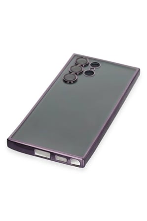 Newface Samsung Galaxy S22 Ultra Kılıf Razer Lensli Silikon - Mor