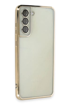 Newface Samsung Galaxy S21 FE Kılıf Razer Lensli Silikon - Gold