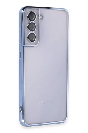 Newface Samsung Galaxy S21 FE Kılıf Razer Lensli Silikon - Açık Mavi