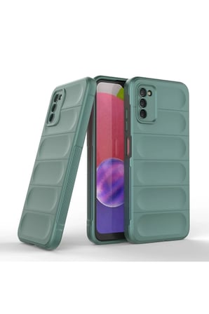 Newface Samsung Galaxy A03S Kılıf Optimum Silikon - Koyu Yeşil
