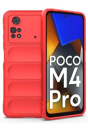 Newface Xiaomi Poco M4 Pro 4G Kılıf Optimum Silikon - Kırmızı