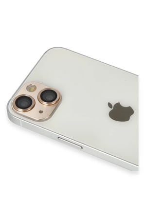 Newface Apple iPhone 13 Pers Alüminyum Kamera Lens - Gold