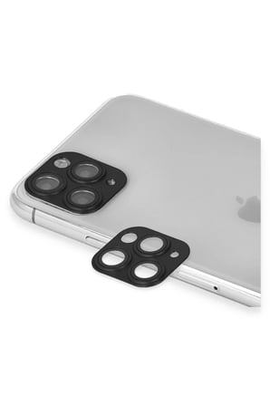 Newface Apple iPhone 11 Pro Max Pers Alüminyum Kamera Lens - Siyah