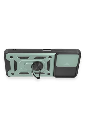 Newface Xiaomi Redmi Note 12 5G Kılıf Pars Lens Yüzüklü Silikon - Yeşil