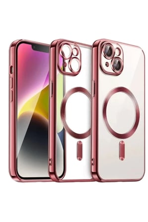 Newface Apple iPhone 15 Kılıf Kross Magneticsafe Kapak - Kırmızı