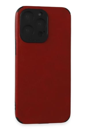 Newface Apple iPhone 15 Pro Kılıf Loop Deri Silikon - Kırmızı