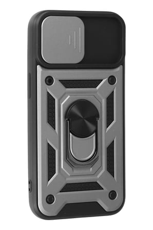 Newface Apple iPhone 15 Kılıf Pars Lens Yüzüklü Silikon - Gümüş