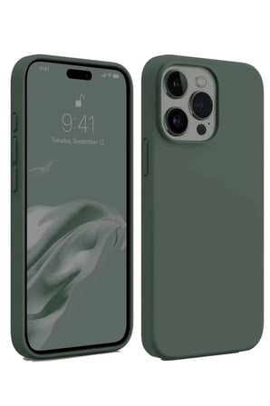 Newface Apple iPhone 15 Pro Kılıf First Silikon - Koyu Yeşil