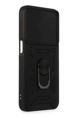 Newface Samsung Galaxy M34 5G Kılıf Pars Lens Yüzüklü Silikon - Siyah