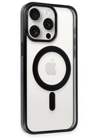 Newface Apple iPhone 15 Pro Max Kılıf Erozi Magsafe Kapak - Siyah