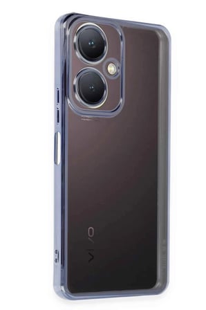 Newface Vivo Y27 Kılıf Razer Lensli Silikon - Açık Mavi