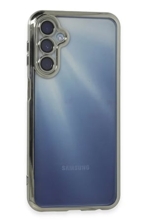 Newface Samsung Galaxy A55 5G Kılıf Razer Lensli Silikon - Gümüş