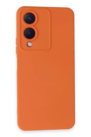 Newface Vivo Y17S Kılıf Nano içi Kadife Silikon - Turuncu