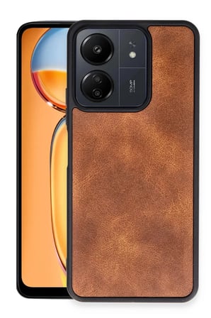 Newface Xiaomi Redmi 13C Kılıf Aras Deri Kapak - Taba