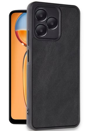 Newface Realme Note 50 4G Kılıf Aras Deri Kapak - Siyah