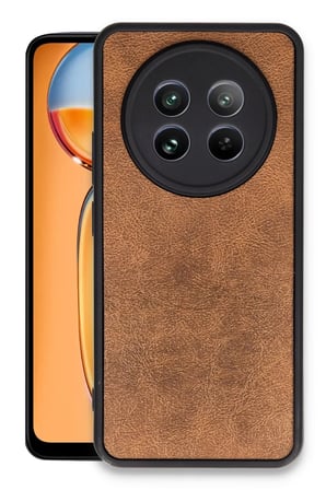 Newface Realme 12 5G Kılıf Aras Deri Kapak - Taba