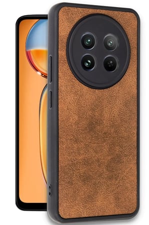 Newface Realme 12 5G Kılıf Aras Deri Kapak - Taba