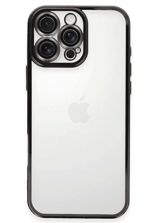 Newface Apple iPhone 16 Pro Max Kılıf Razer Lensli Silikon - Siyah