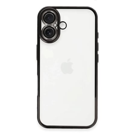 Newface Apple iPhone 16 Plus Kılıf Razer Lensli Silikon - Siyah