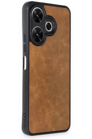 Newface Xiaomi Redmi 13 4G Kılıf Aras Deri Kapak - Taba