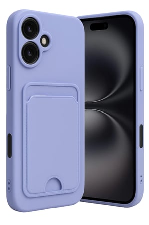 Newface Apple iPhone 16 Kılıf Kelvin Kartvizitli Silikon - Lila