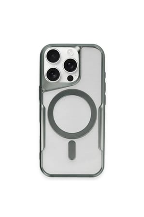 Newface Apple iPhone 14 Pro Kılıf Boyi Magsafe Silikon Kapak - Yeşil