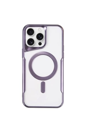 Newface Apple iPhone 15 Pro Kılıf Boyi Magsafe Silikon Kapak - Derin Mor