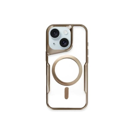 Newface Apple iPhone 15 Plus Kılıf Boyi Magsafe Silikon Kapak - Kahverengi
