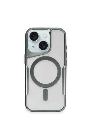 Newface Apple iPhone 15 Plus Kılıf Boyi Magsafe Silikon Kapak - Yeşil
