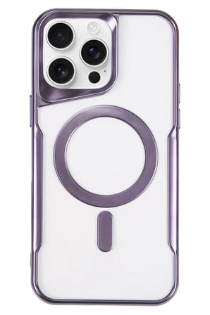 Newface Apple iPhone 16 Pro Max Kılıf Boyi Magsafe Silikon Kapak - Derin Mor