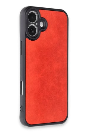 Newface Apple iPhone 16 Plus Kılıf Aras Deri Kapak - Kırmızı