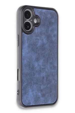Newface Apple iPhone 16 Plus Kılıf Aras Deri Kapak - Lacivert