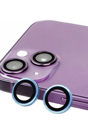 Newface Apple iPhone 14 Raze Metal Kamera Lens - Mavi