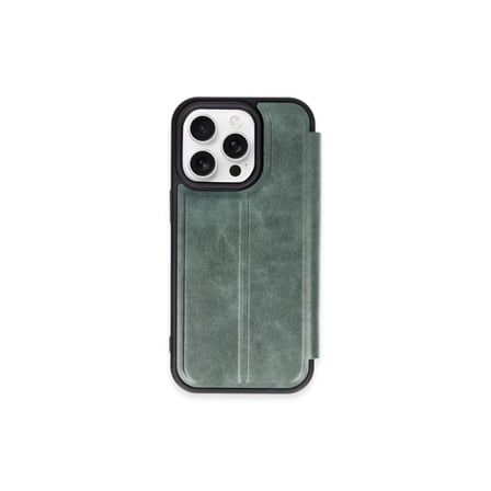 Newface Apple iPhone 15 Pro Max Kılıf Flip Cover - Koyu Yeşil