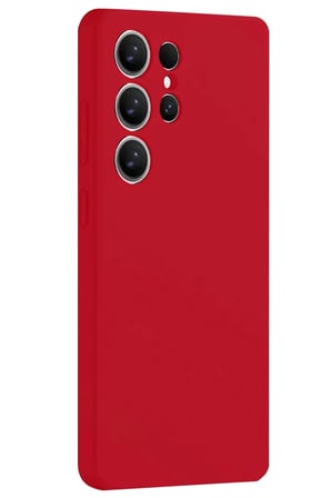 Newface Samsung Galaxy S25 Ultra Kılıf Nano içi Kadife Silikon - Kırmızı