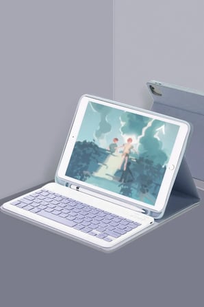 Newface Apple iPad 10.2 (9.nesil) Kılıf KC01 Smart Klavyeli Tablet Kılıfı - Lacivert