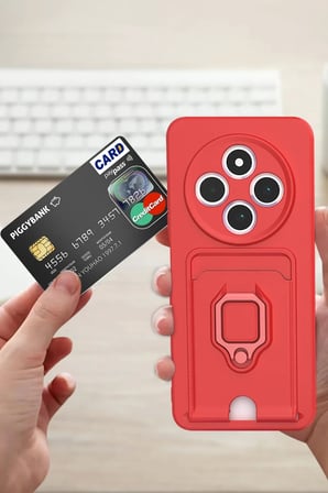 Newface Xiaomi Redmi 14C Kılıf Zuma Kartvizitli Yüzüklü Silikon - Pembe