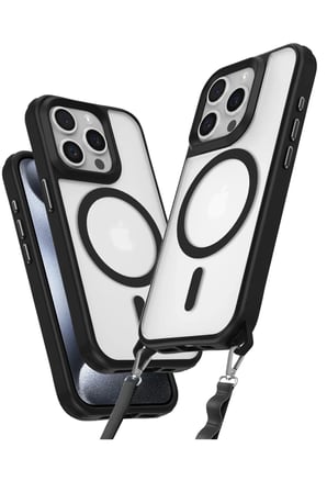 Newface Apple iPhone 15 Pro Max Kılıf Enka Magsafe Silikon Kılıf - Siyah