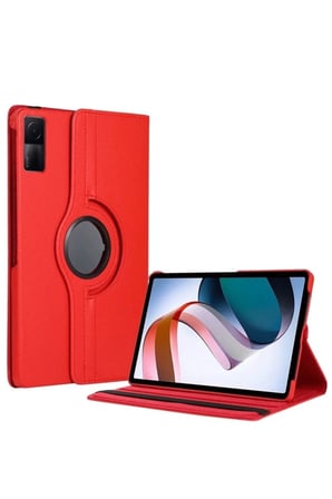 Newface Xiaomi Redmi Pad SE 4G Kılıf 360 Tablet Deri Kılıf - Kırmızı