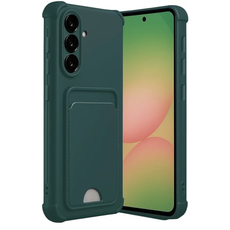 Newface Samsung Galaxy A36 Kılıf Kelvin Kartvizitli Silikon - Koyu Yeşil