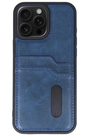 Newface Apple iPhone 14 Pro Max Kılıf Sara Kartvizitli Deri Kılıf - Lacivert